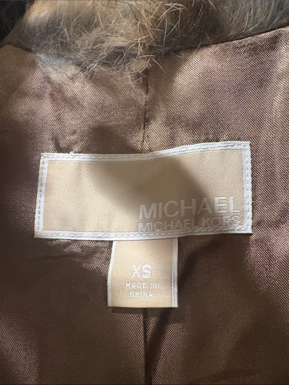 Michael Kors Brown Faux Fur-Lined Jacket - Picture 2 of 4